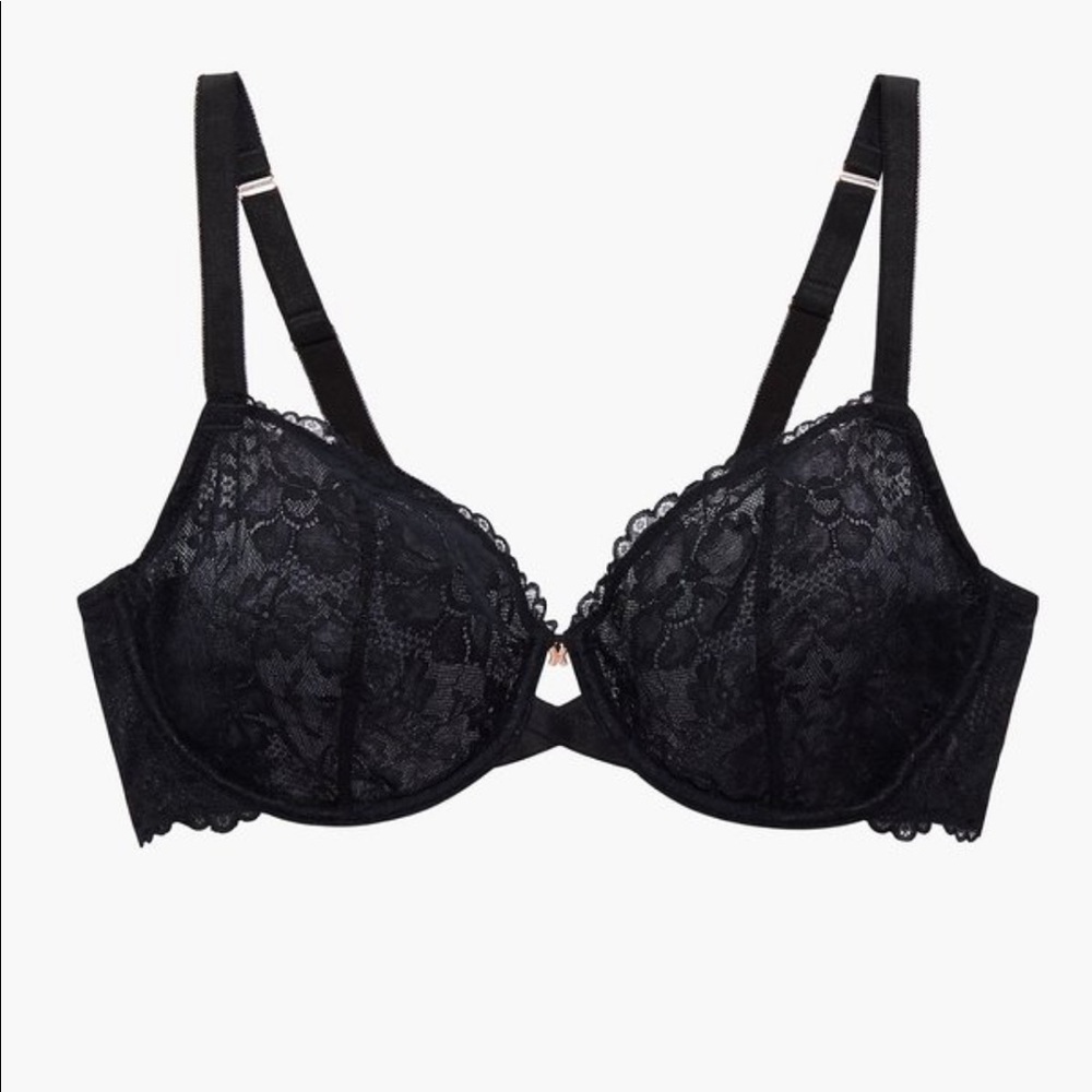 SavageXFenty Black Floral Lace Bra 42 D